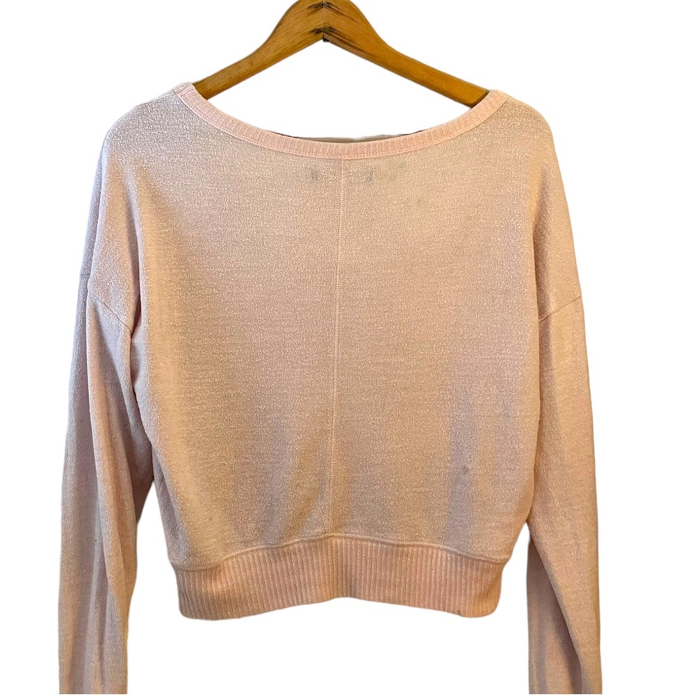 Abercrombie & Fitch, Light Pink Crop Top V Neck Lightweight Sweater, Women’s XS - Picture 5 of 9